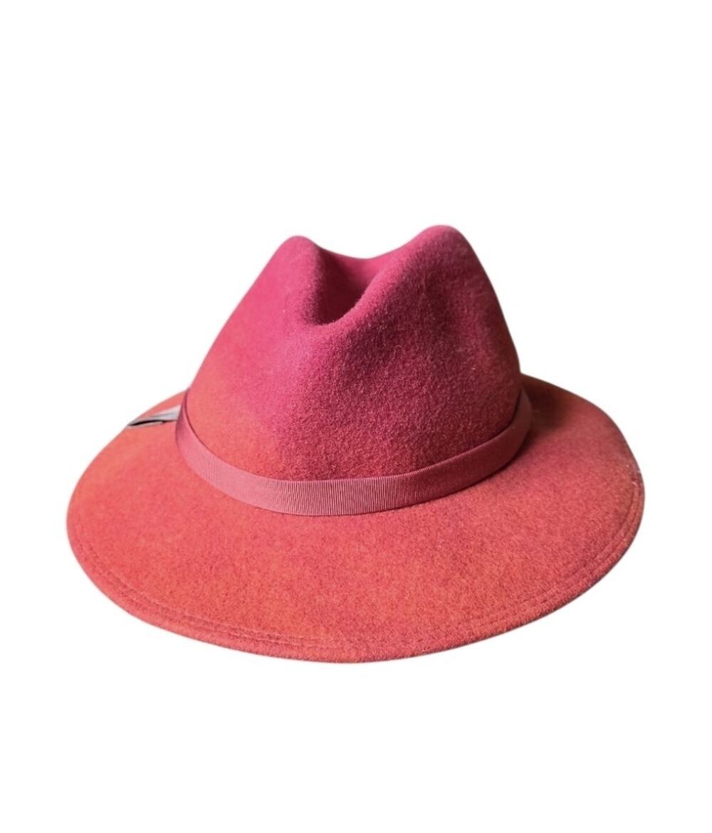 VTG Hutmacher Zapf Red Wool Felt Fedora Hat Grosgrain Ribbon Bow Classic Style
